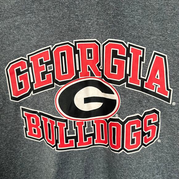 Champion Mens Georgia Bulldogs Logo College Crewneck Heather Grey T-Shirt Medium - Picture 7 of 11